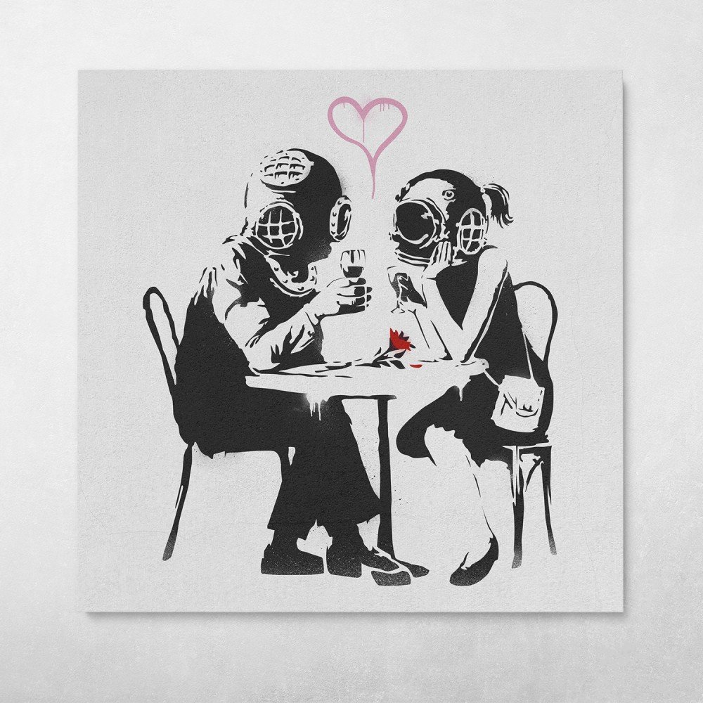 Banksy Diver Love Graffiti Street Art Urban Wall Art | Canvas Wall Art